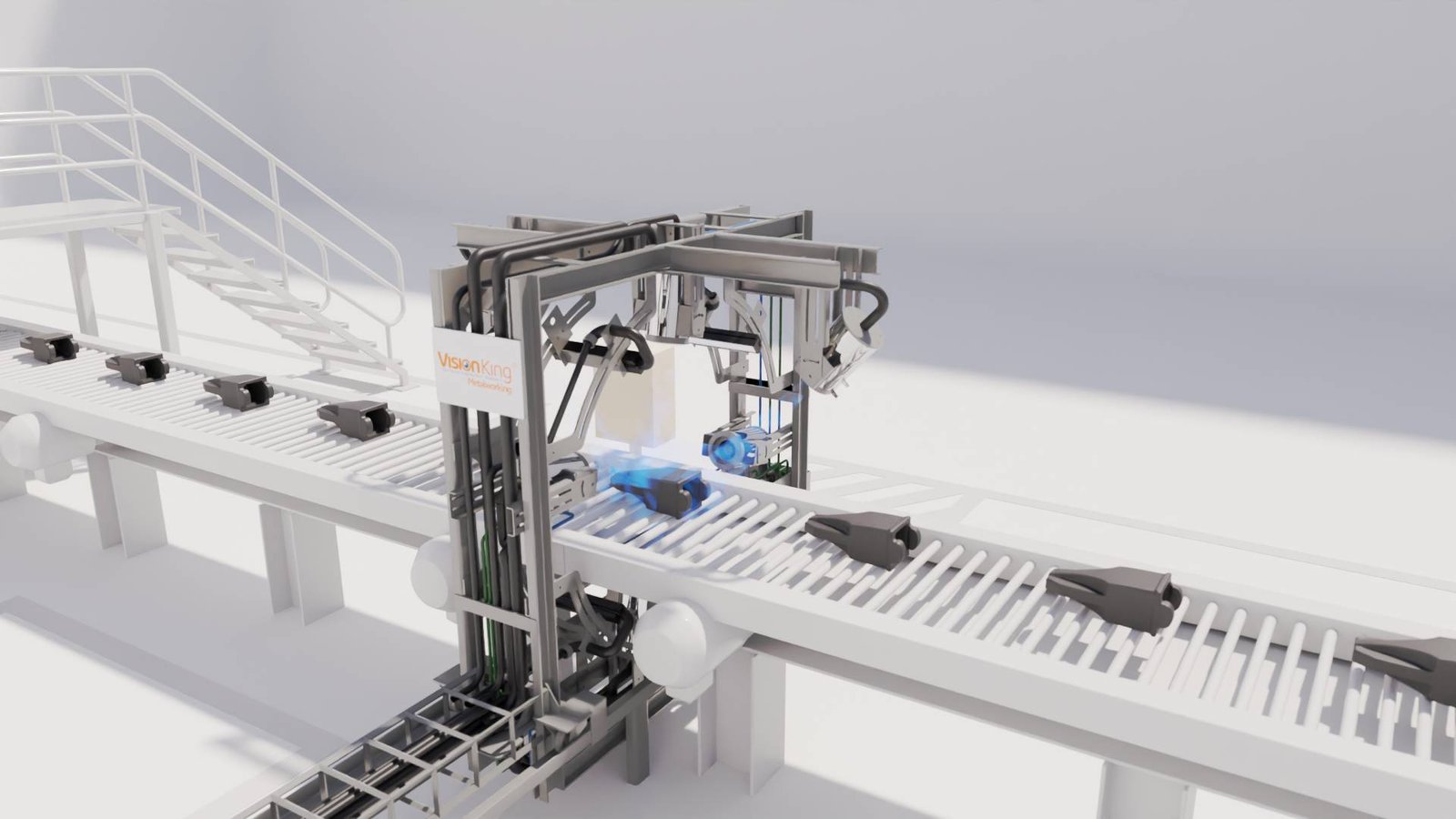 Vision King Inspecionando produtos de aço fundido Vision King Inspecionando produtos de aço fundido