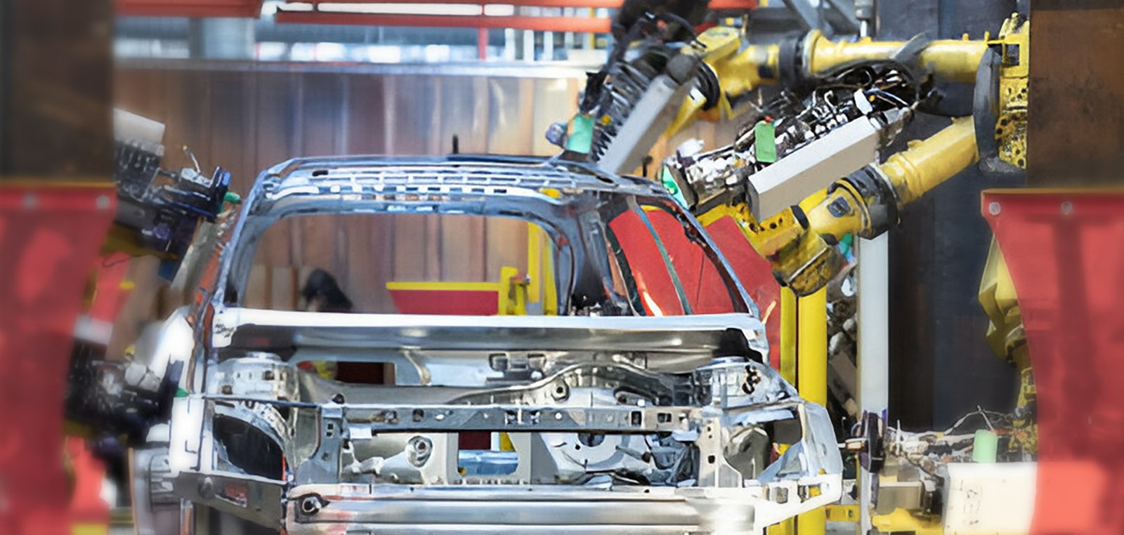Carro na linha de brasagem a laser robotizada pronto para ser inspecionado pelo Vision King