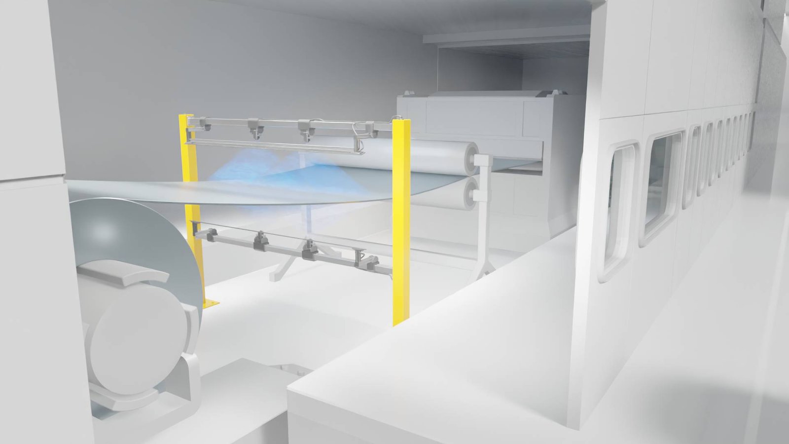 Sistema de Inspeção instalado na planta de produção de bobinas de aço antes do corte para evitar falhas na estampagem.