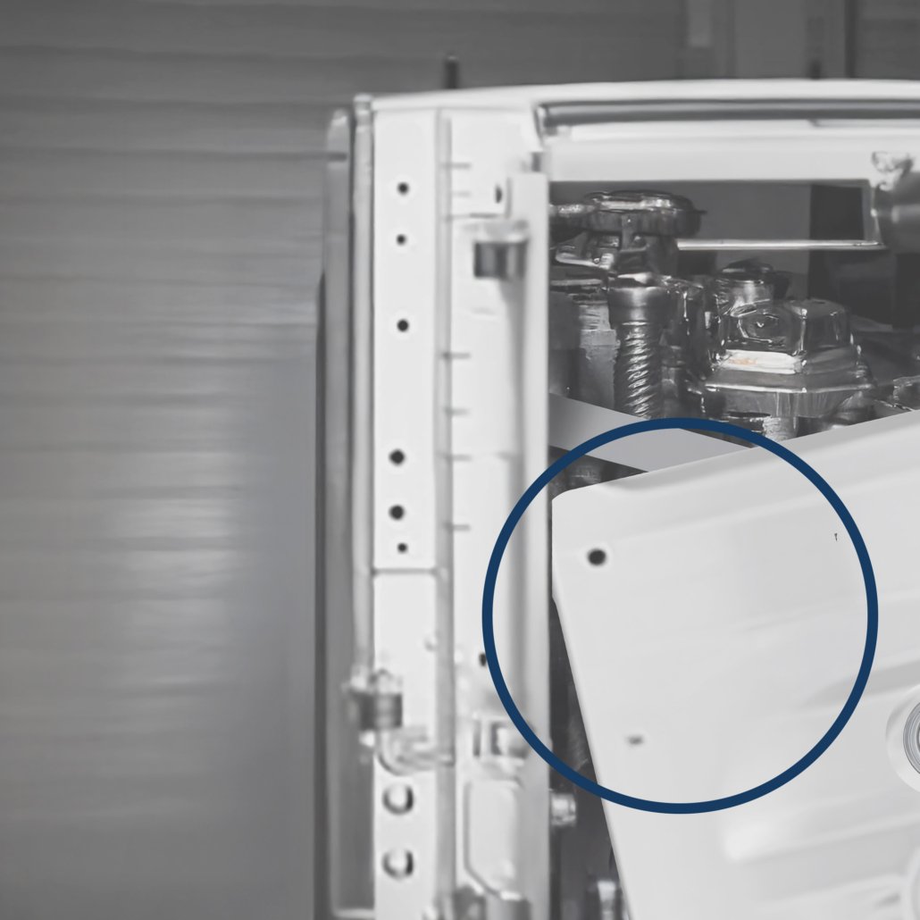 Peça em posição irregular apontada pelo Vision King final assembly usando sistema de visão de máquina